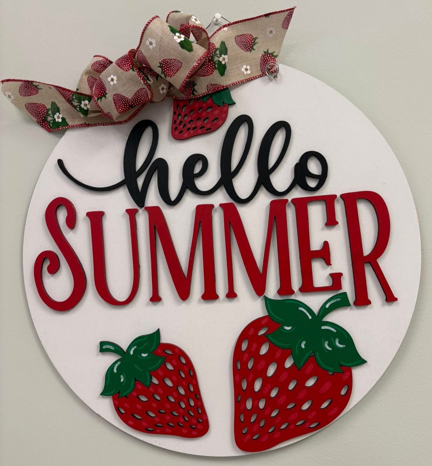 Hello Summer Strawberry Door Hanger