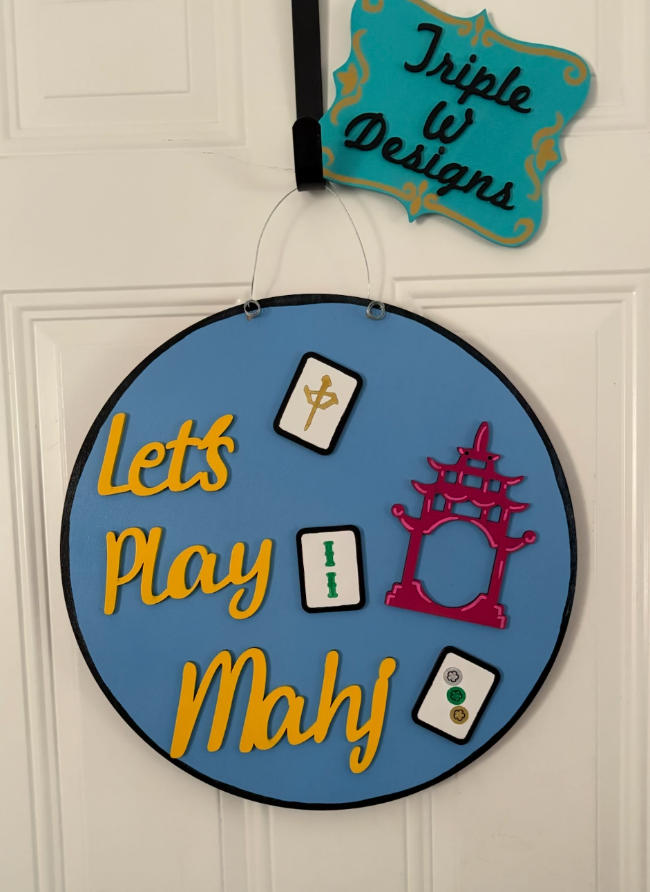 Let’s Play Mahj 18” Door Hanger