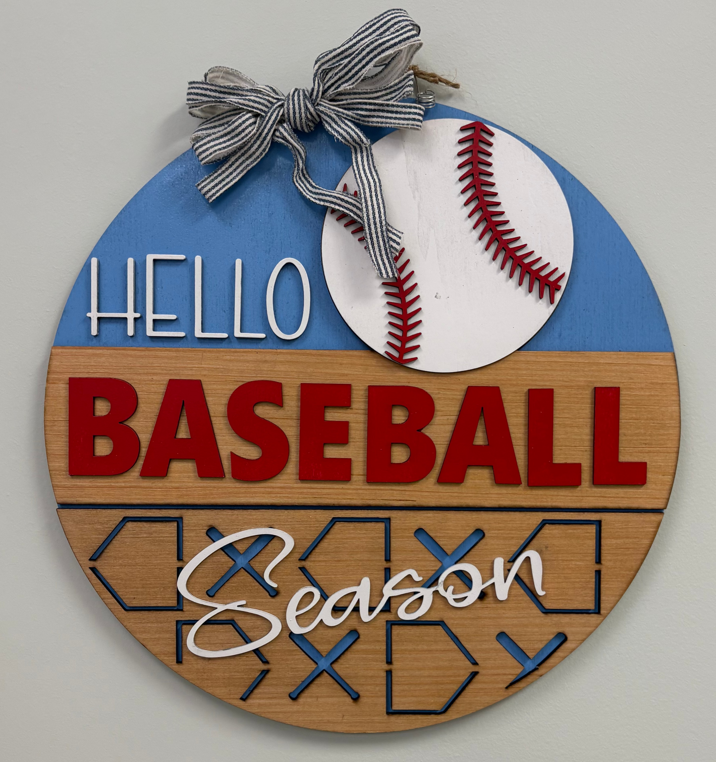 Hello Baseball Season Door Hanger