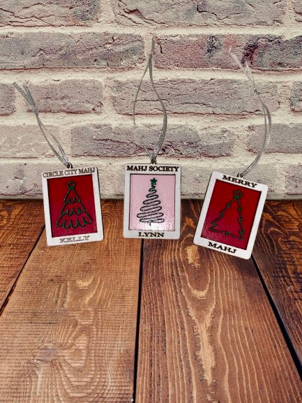 Custom Mahjong Tile Wooden Ornament