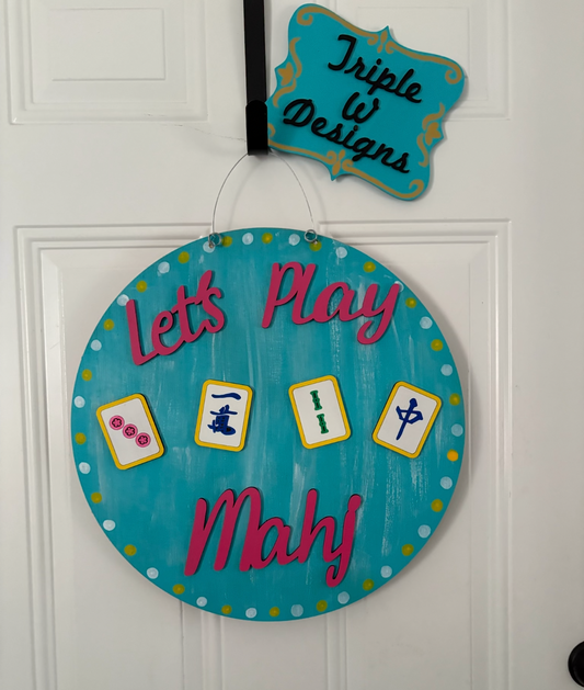 Let’s Play Mahj 18” Door Hanger