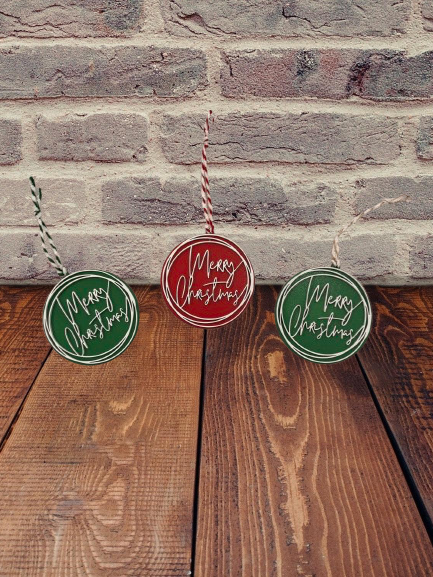 Merry Christmas Wooden Ornament
