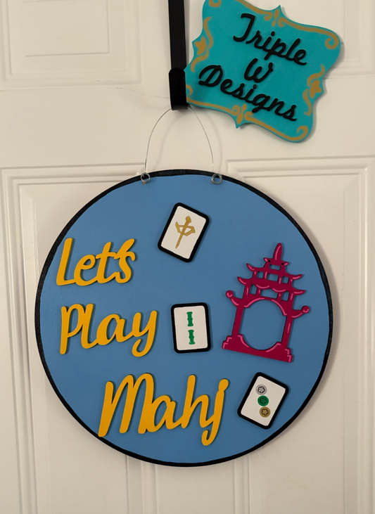 Let’s Play Mahj 18” Door Hanger