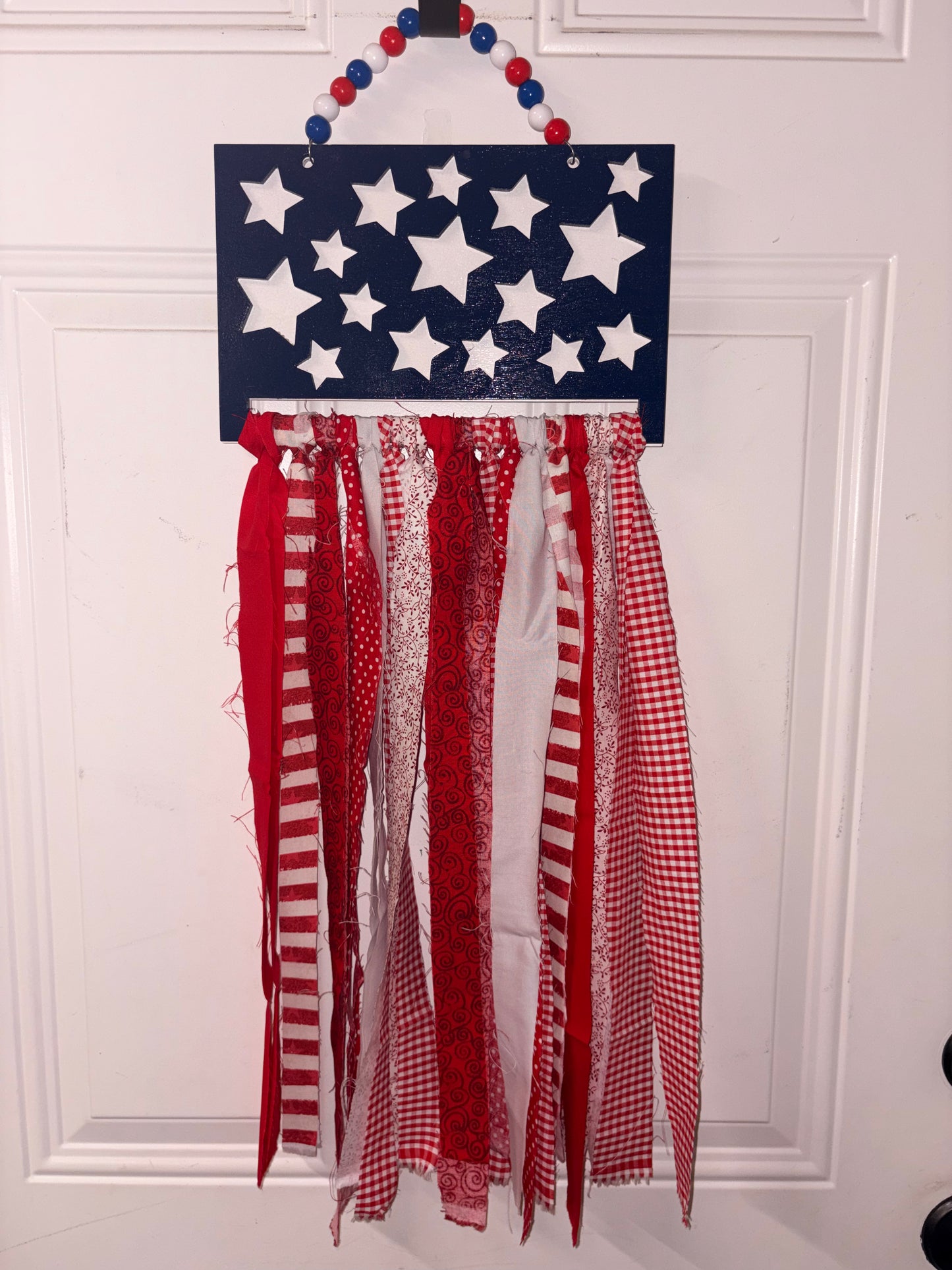 American Flag Rag Flag Door Hanger