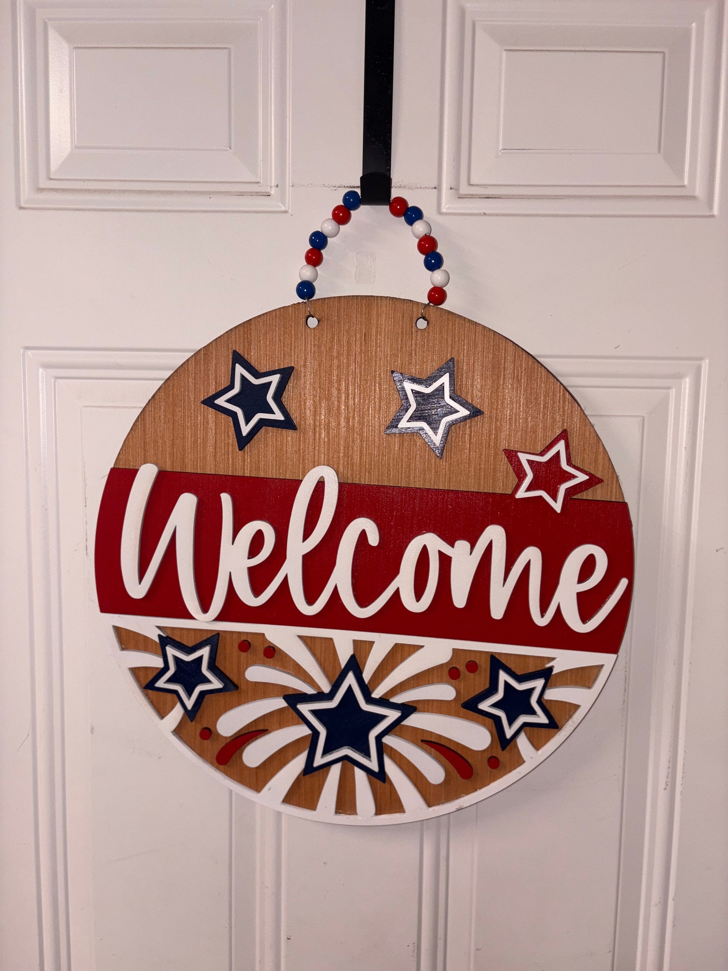 Welcome Patriotic 18” Door Hanger