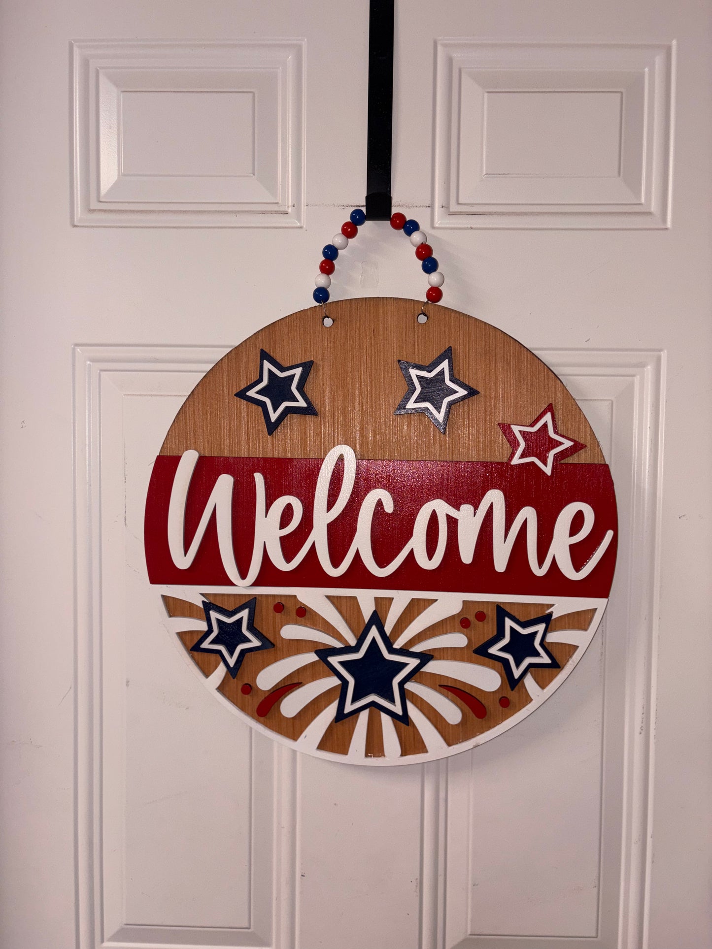Welcome Patriotic 18” Door Hanger