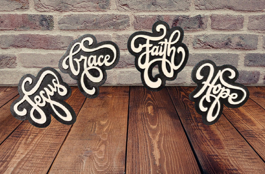 Jesus, Grace, Faith, and Hope Magnets - Set of All 4!