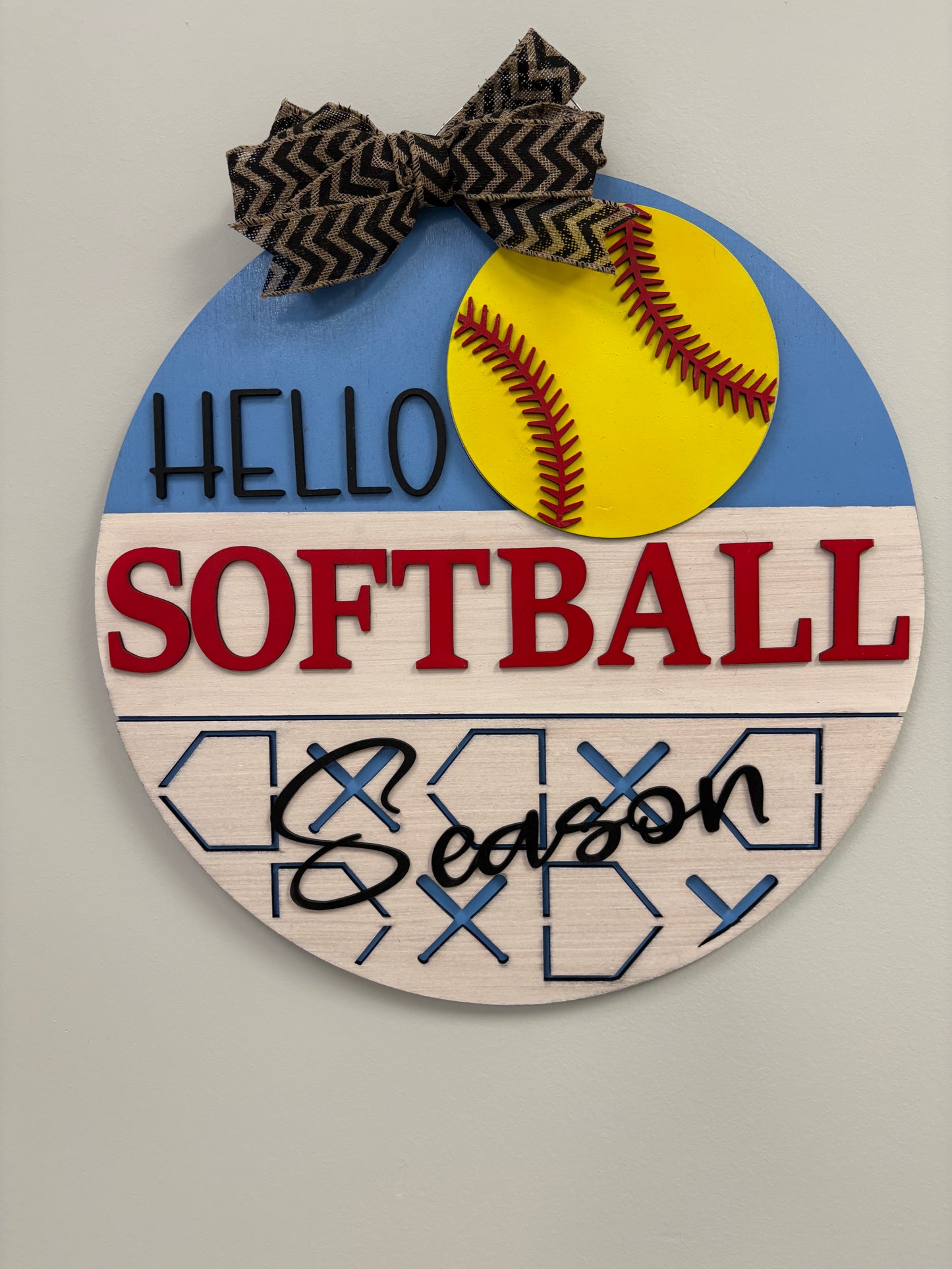 Hello Softball Season Door Hanger