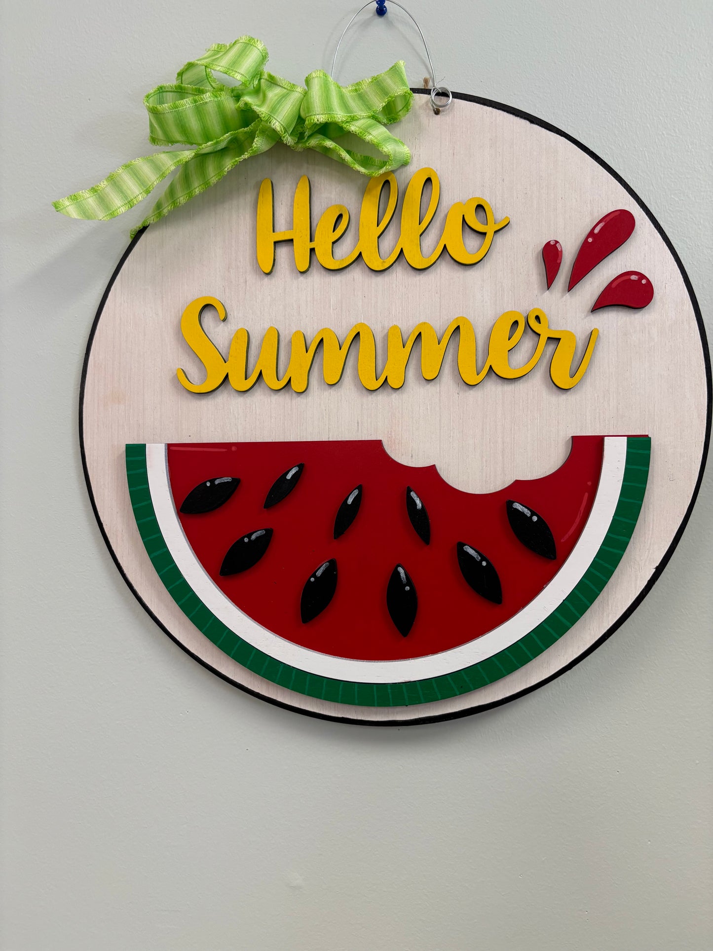 Hello Summer Watermelon Door Hanger
