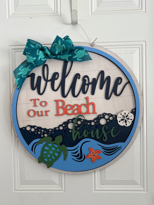 Welcome to the Beach House Door Hanger